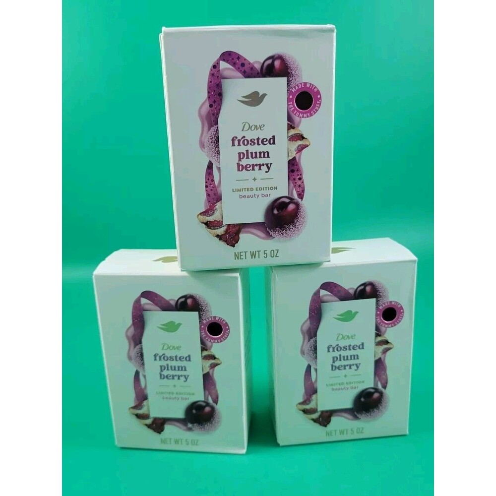 3x Dove Limited Edition Holiday Treats FROSTED PLUM BERRY Beauty Bar 5oz Soap